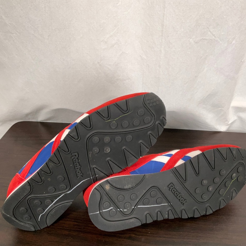 Reebok Rapide Shoes Men 10.5  Red Blue Suede Nylon Running Sneakers Retro V62130 - Picture 5 of 7